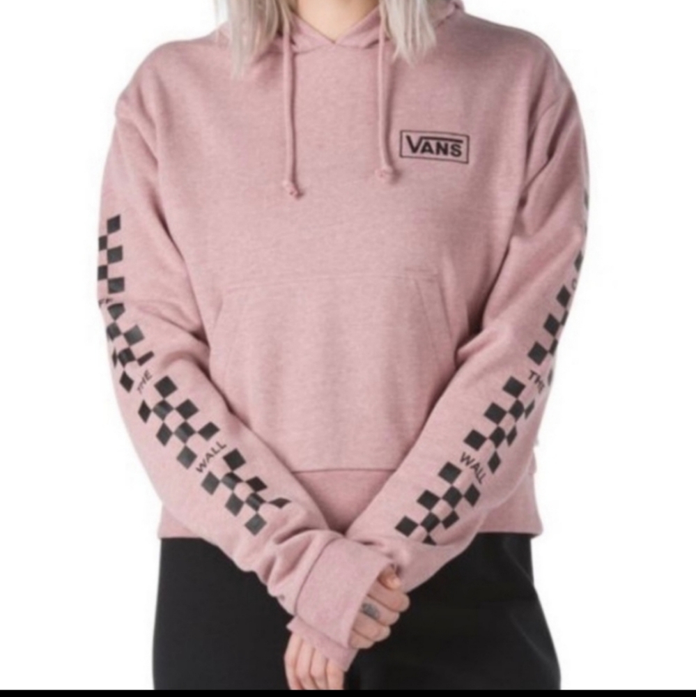 Vans Pink Checkerboard Sleeve Hoodie